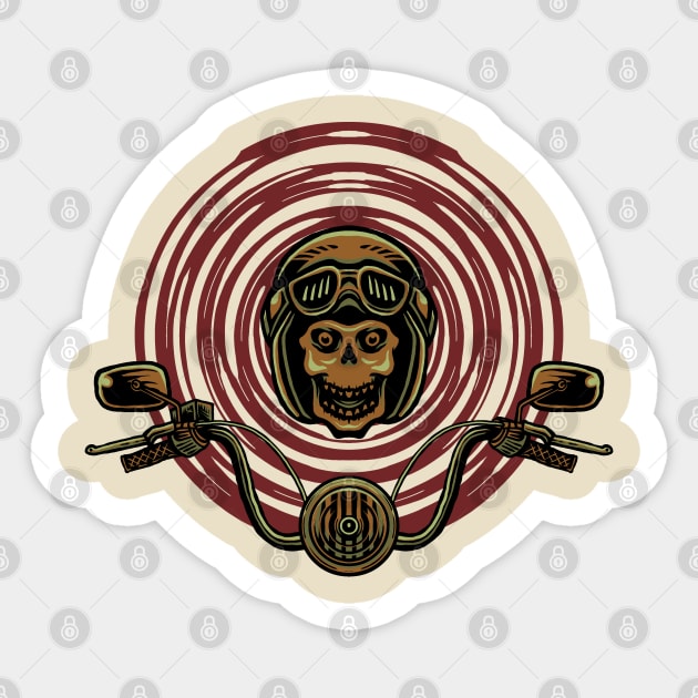 Skull biker Sticker by Tuye Project